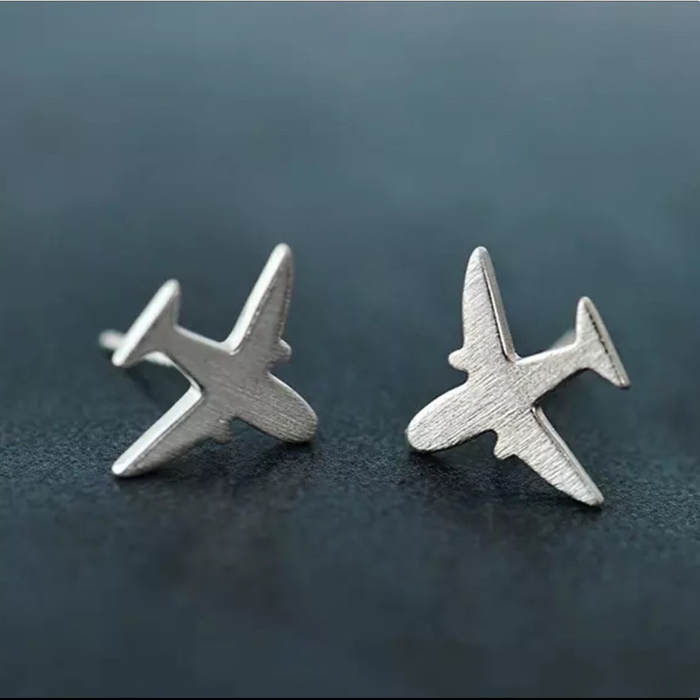 ♨️925 Sterling Silver Plane Stud Earrings